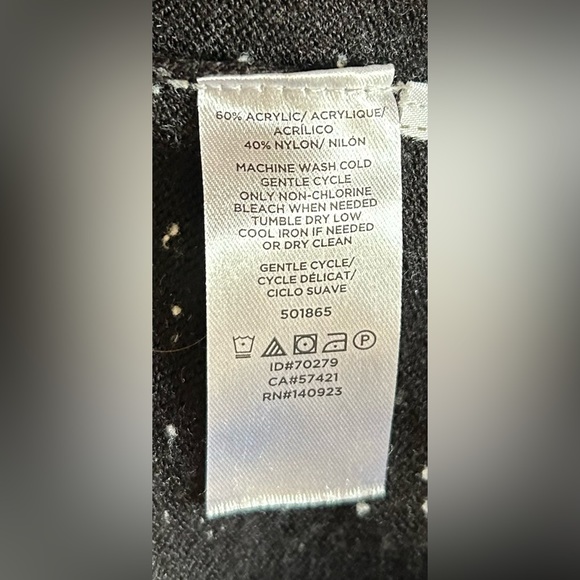 LOFT Faux Wrap Black with Speckles Sweater Dress. Size Medium - Picture 6 of 6